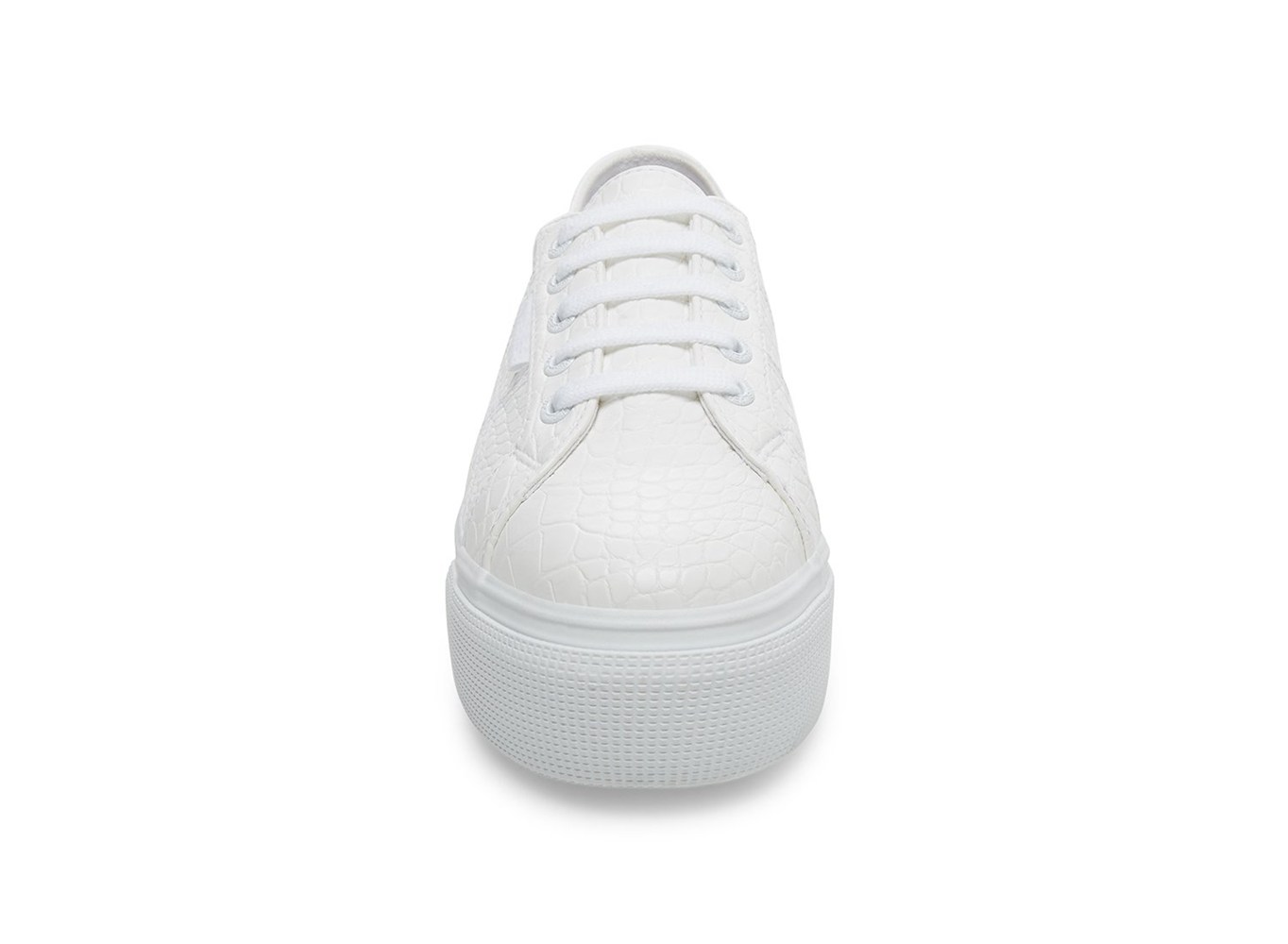 Superga Platform Womens - 2790 Syntcrocodile Woven - White - BVMCZ8249